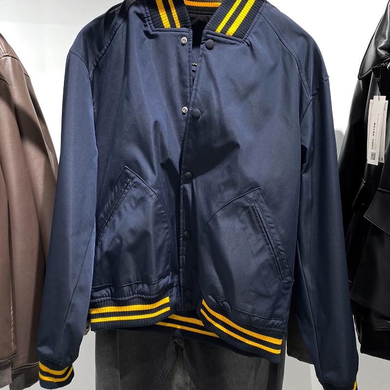 Designer Mens Baseball Collar Jacket Color Block Loose Fit College Style Spring Autumn Casual Outerwear For Youth Men Long Sleeve