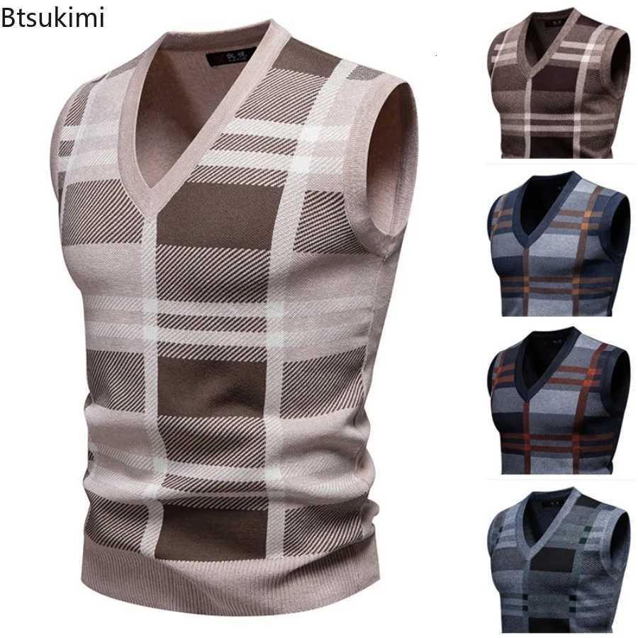Men's Sweaters New 2026 Men's Sweater ve1 Fashion Casual sl1less Knitted Jacket High Qulity Slim V-neck Pullovers Autumn Winter Men Clothe