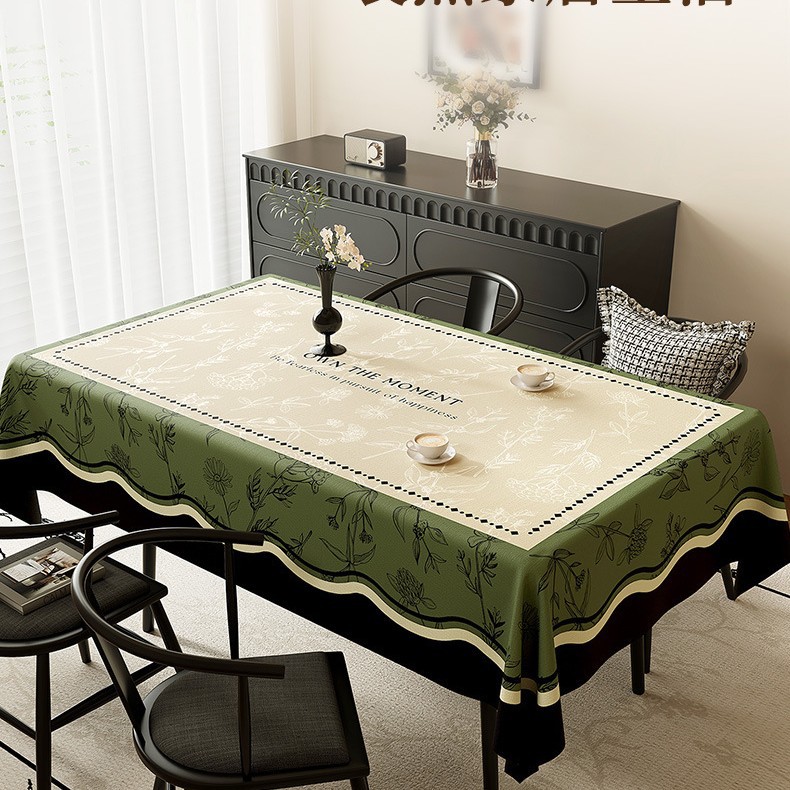 New French-style premium PVC tablecloth: oil-proof, waterproof, and maintenance-free suitable for rectangular dining tables and coffee tables.GS5