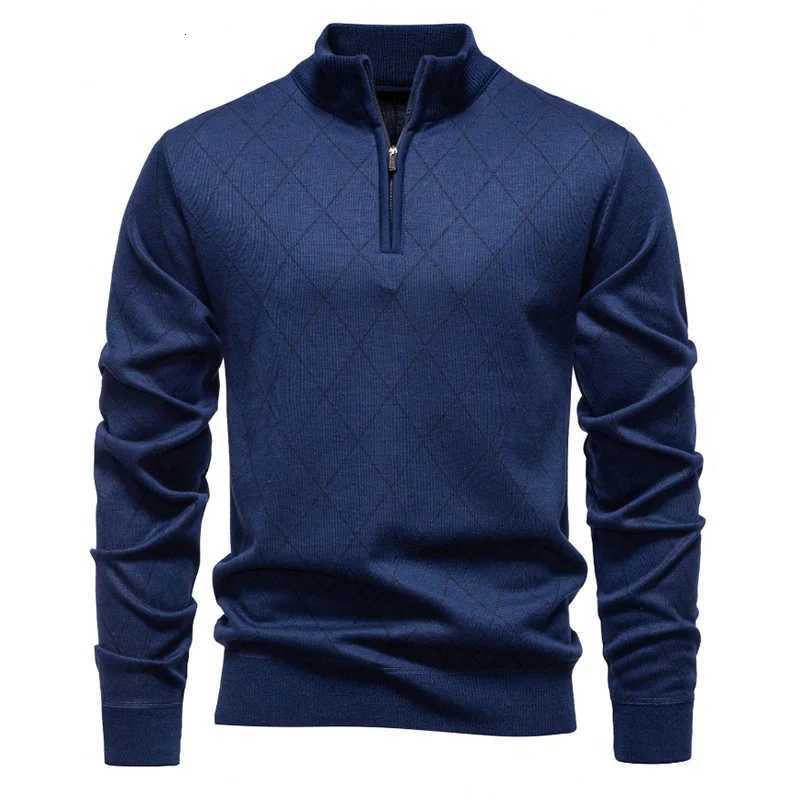 Men's Sweaters US Size Mens Knit Pullover Homme Lightweight Half-Zip Knit Sweater Long sl1 Pullover Fall Winter Tops D261009