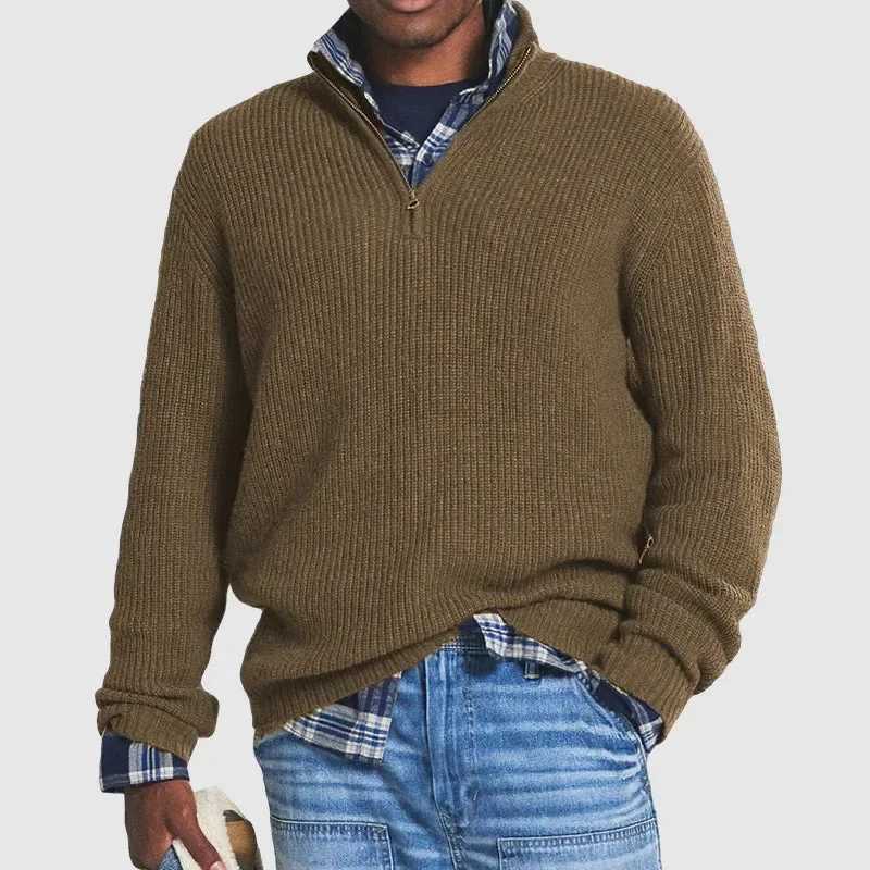 Men's Sweaters Men's Cashmere Business Casual Zipper Sweater Winter Basic fl1 Thicker Half Zipper Turtleneck Warm Casual Daily Wear Pullov