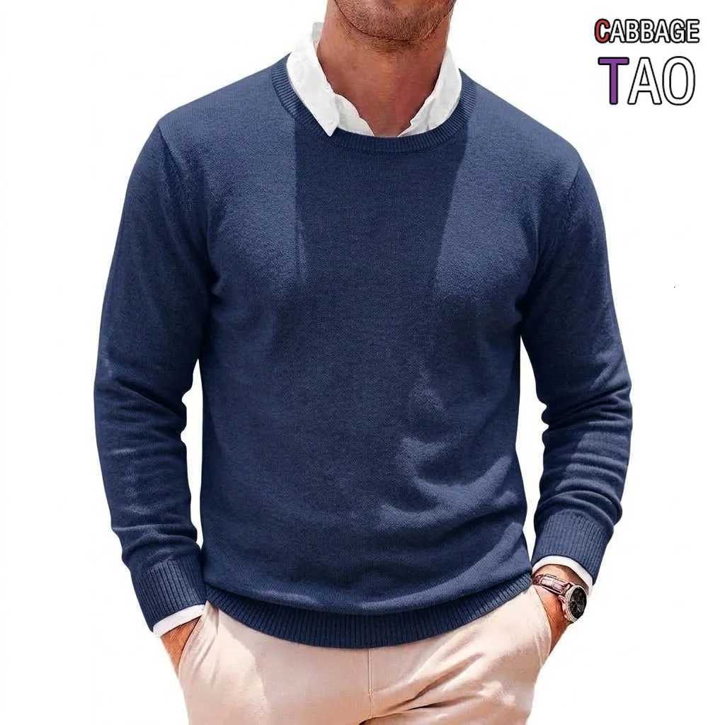 Men's Sweaters Mens Casual Crew Neck Knit Pullover Fall Cozy Jumper Refined Long sl1 Business Knit Top Winter Outerwear Knit Office Apparel D26