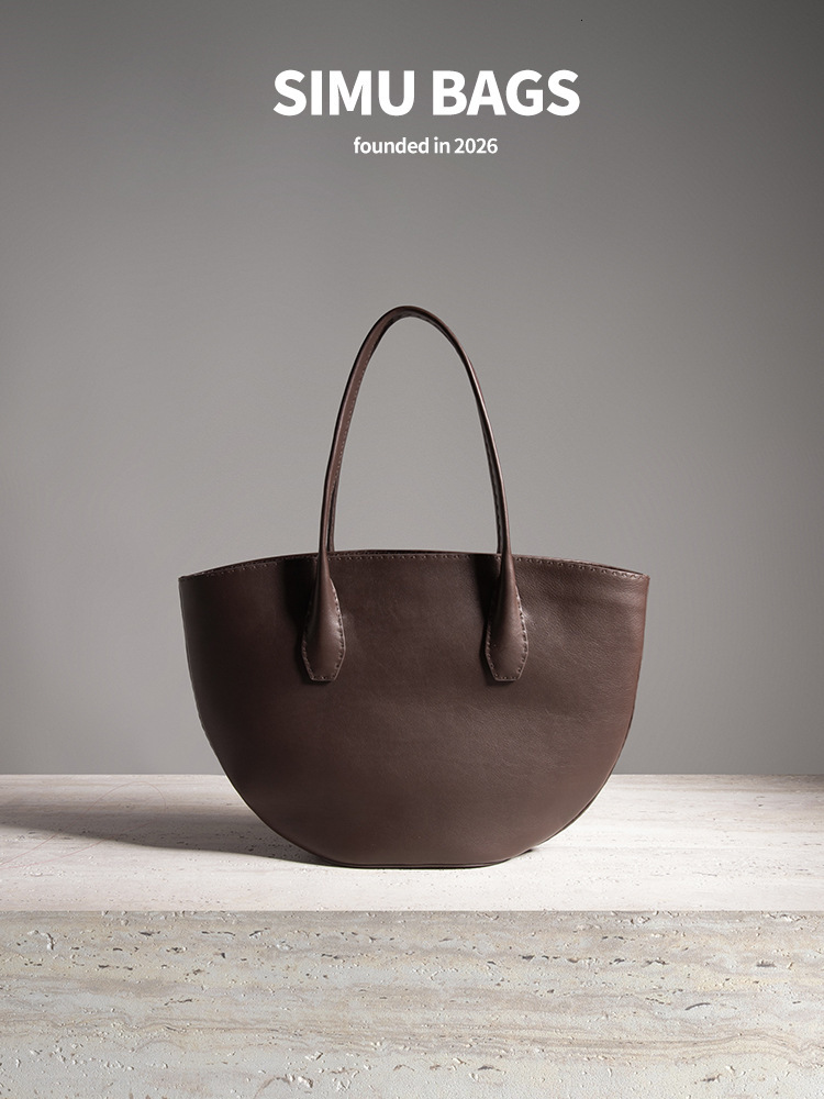 Sac De Designer Vintage De Luxe Style Minimaliste Épaule Nouveau Modèle Masoni Selle Semi-Rond Cousu À La Main Fourre-Tout En Cuir Véritable Gran