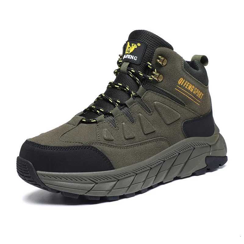 Outdoor Shoes Sandals Large Size 48 Leather Hiking Boots Mens Winter Outdoor Warm Fur Non Slip 2025 Fashion Hike Ankle Boot Black Hunting Boots Rubb
