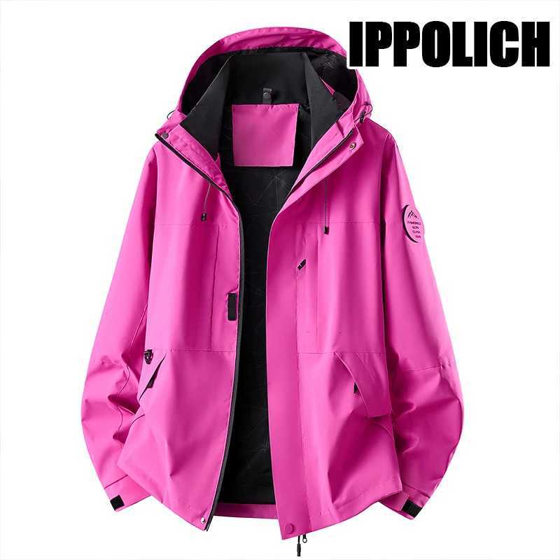 Outdoor Jackets Hoodies Unisex Outdoor Windproof Waterproof Hiking Jacke Men Sports Coat Long Sleeve Zipper Closure Women Single Layer Hooded Coat Q