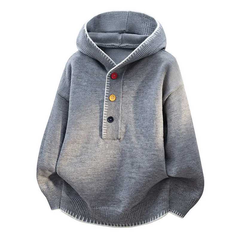 Men's Sweaters Lazy casual energetic dopamine autumn and winter men's hooded knitted sweater D261009
