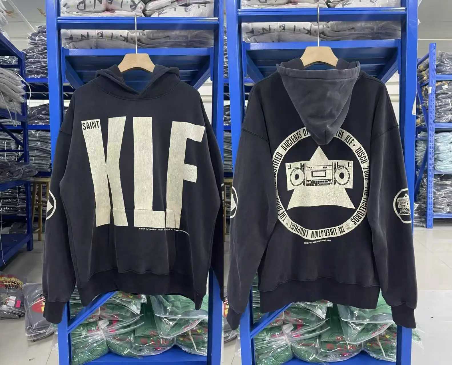 Fashion SAINT KLP High Strt Trendy Brands 100% cotton Hoodie sweater Hooded Men Women Vintage Washed Pullovers T261008