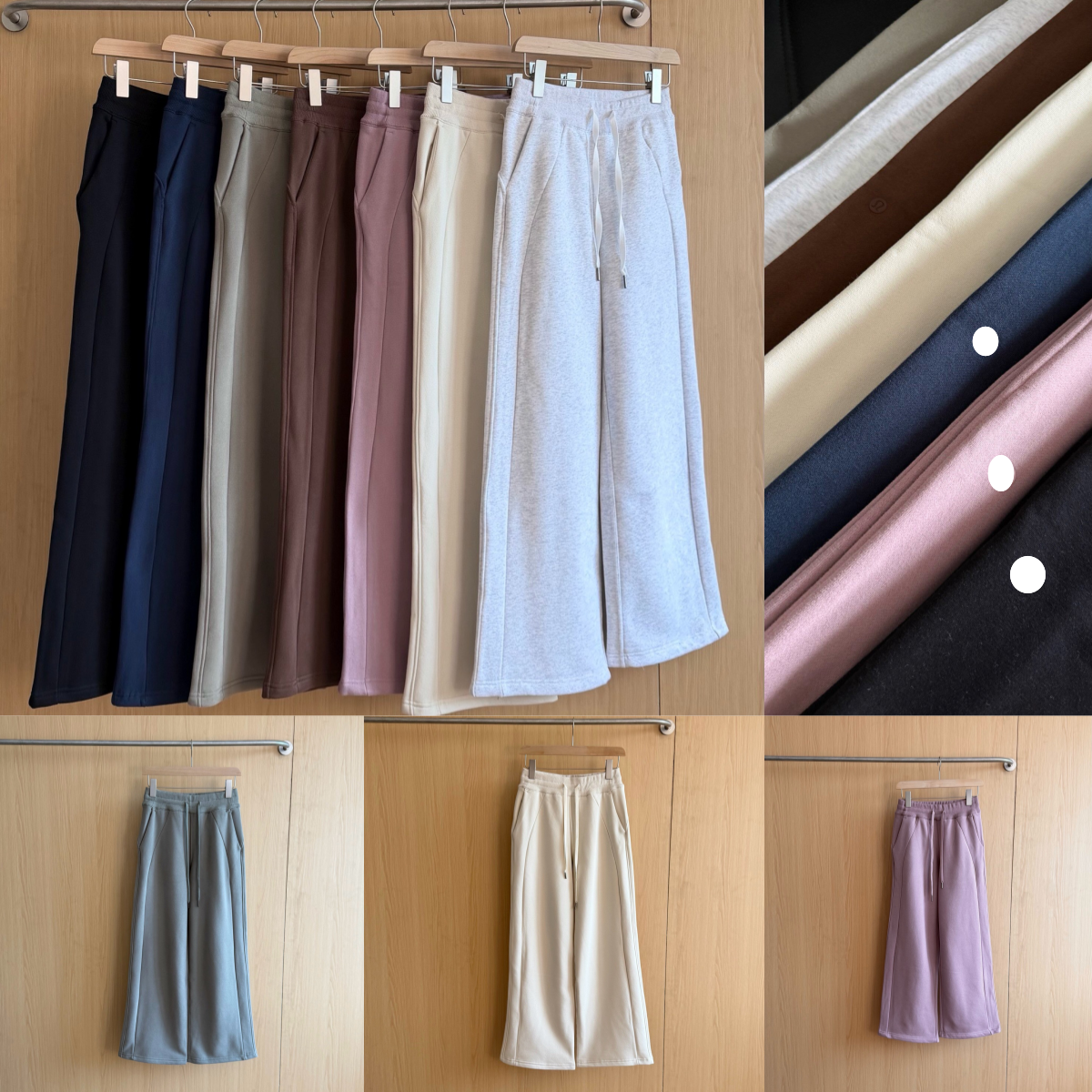L6654 Women's Fleece Autumn Drawstring Wide-Leg Casual Pants Silica Gel Loose Fit Slimming Sports Sweatpants Sports Trousers Gym Clothes Women