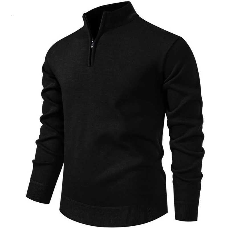 Men's Sweaters Men's Half-Zip fl1 Pullover Sweatshirt Stand Collar Thermal Knit Top for Autumn Winter Solid Color Casual Crewneck Sweater
