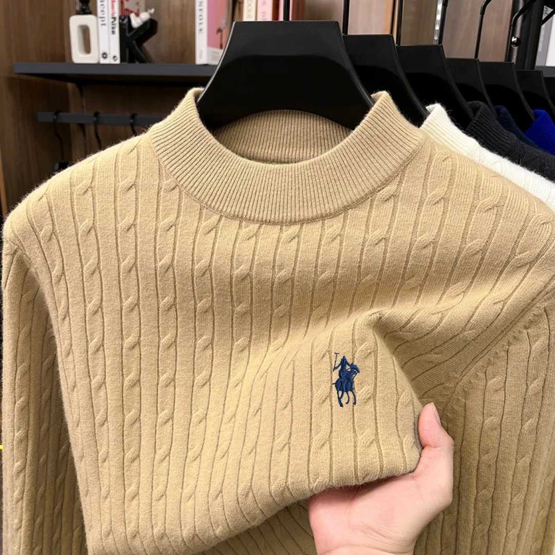 Men's Sweaters Men's Brand Half-Turtleneck Sweater With Embroidered Autumn And Winter Classic Style Business-Casual Warm Base D261009