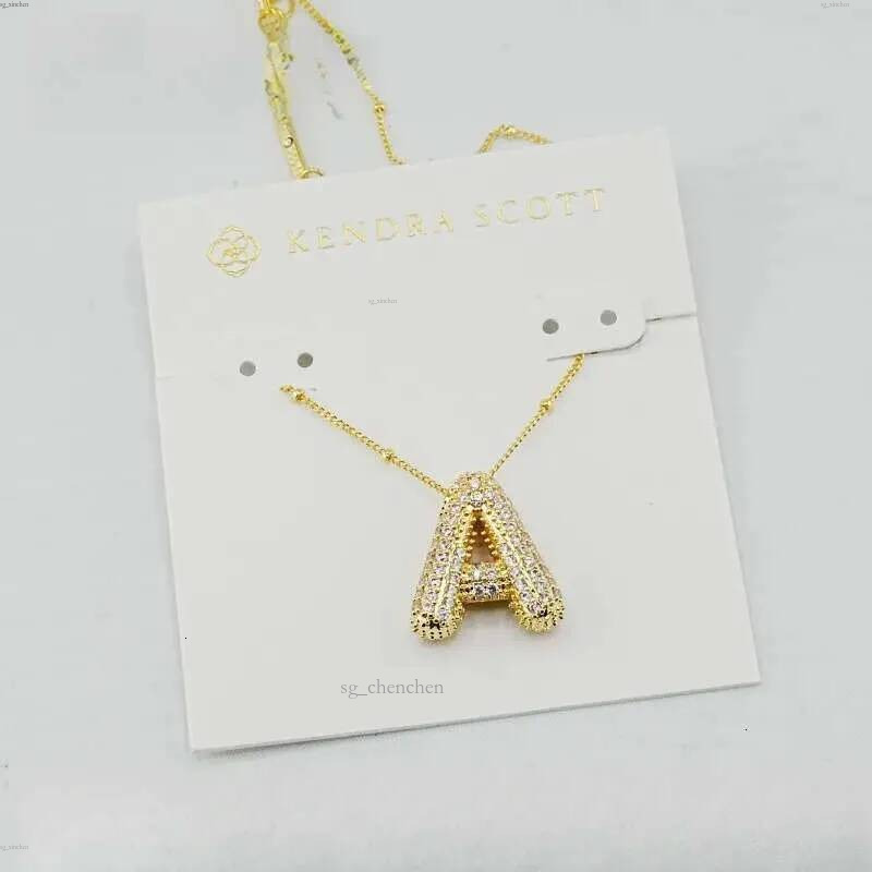 KS A à T Alphabet cristal pendentif colliers Kendraly collier bijoux Scotts chaîne élégance ovale femme collier comme cadeau d'anniversaire