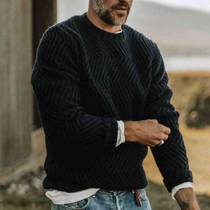 Men's Sweaters Autumn Winter 2025 New Fashion Men's Englans Vintage Solid Color Casual Trendy O-neck Long sl1 Knitted Pullovers Male Sweat