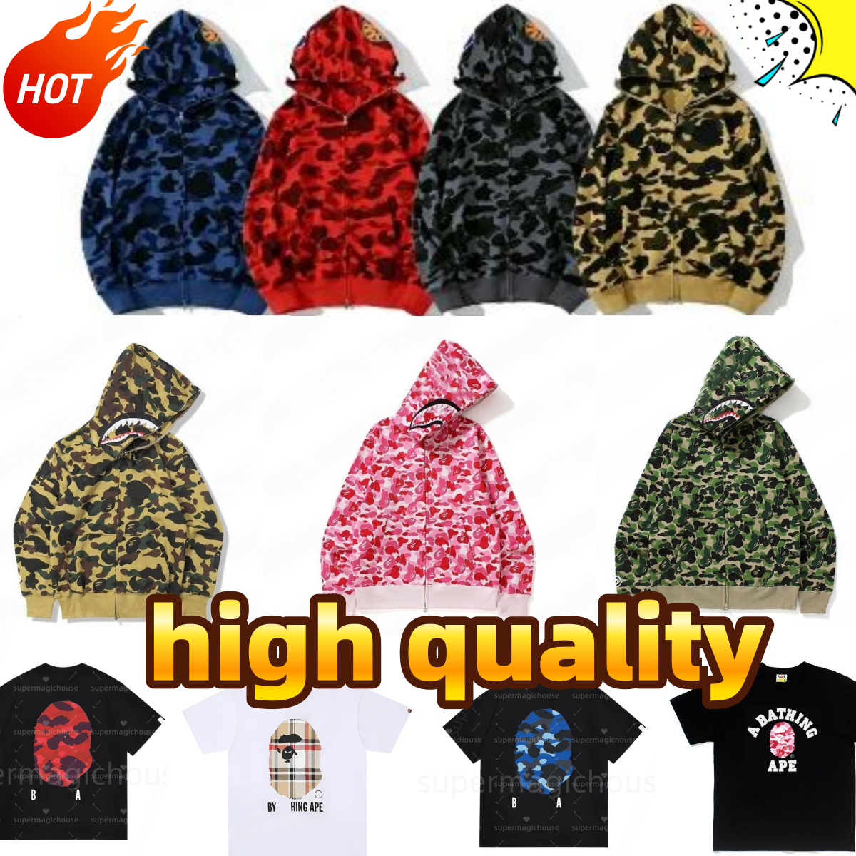 10A mens hoodies designer hoodie men zip up hoodie shark jacket designer clothes sweatshirt mens jumper designer hoodies for men designer t shirt