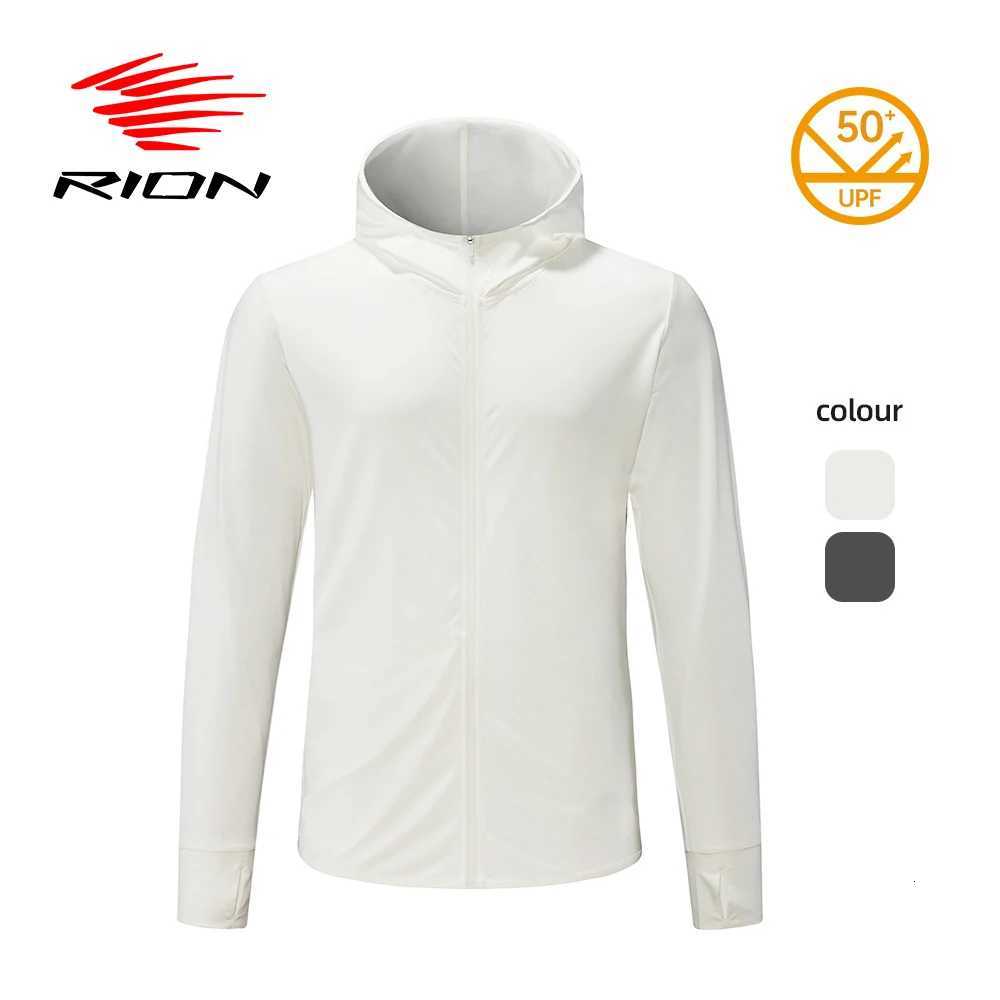 Outdoor Jackets Hoodies RION Cycling Men's jacket Hooded Skin Coat Sunscreen Waterproof Anti-UV Thin Outwear Light Men Hiking Jackets Q261008