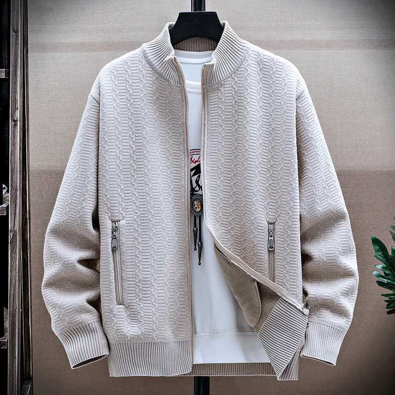 Men's Sweaters Autumn Winter fl1 Men's Casual Cardigan Stand Collar Sweatercoat Men Warm Knitting Cardigans Thick Knitted Sweater Jackets
