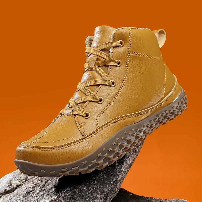Outdoor Shoes Sandals Outdoor Men Walking Hiking shoes Breathable Leather Wide Toe Barefoot Boots Winter Warm Snow Cotton Boots New Casual Sneakers