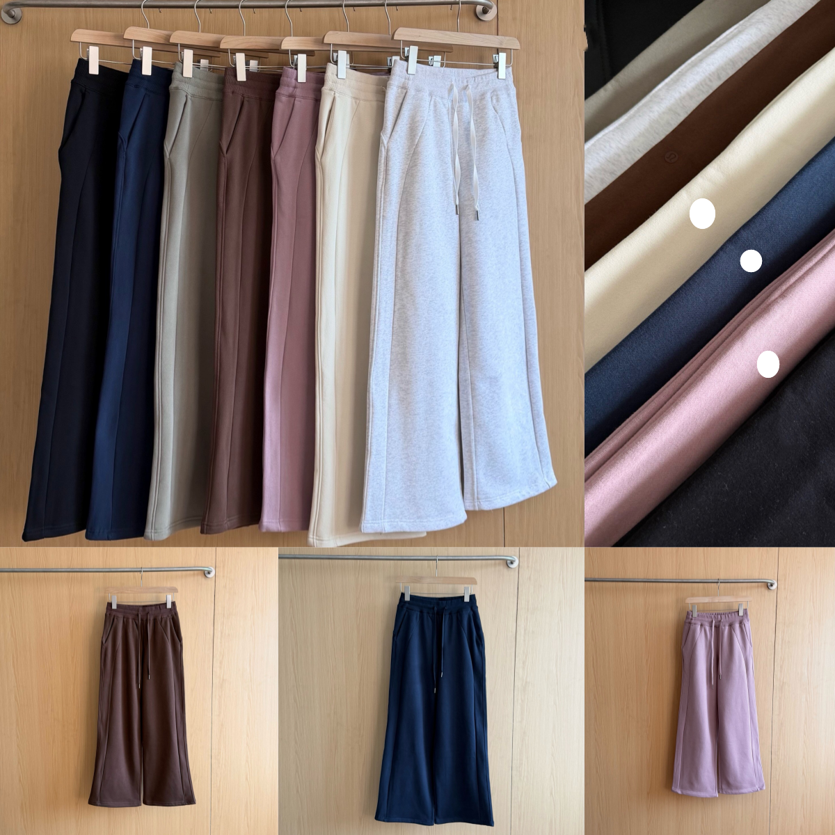 L6654-UU Women's Fleece Autumn Drawstring Wide-Leg Casual Pants Silica Gel Loose Fit Slimming Sports Sweatpants Sports Trousers Gym Clothes Wom