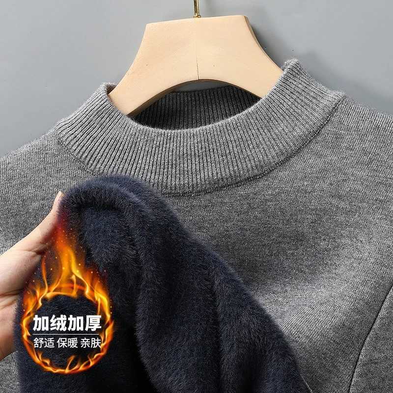 Men's Sweaters Half Turtleneck Knitwear Sweater New Autumn/Winter Mock Neck Sweatshirts Solid Color Pullovers Man Brand Casual Mens Clothing D2