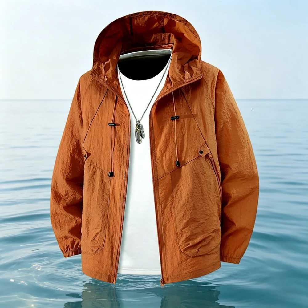 Outdoor Jackets Hoodies Summer Waterproof Hiking Jackets Men Fishing Cycling Hooded Gym Sports Running Coat Outdoor Sun-Protective Jacket Men Clothi