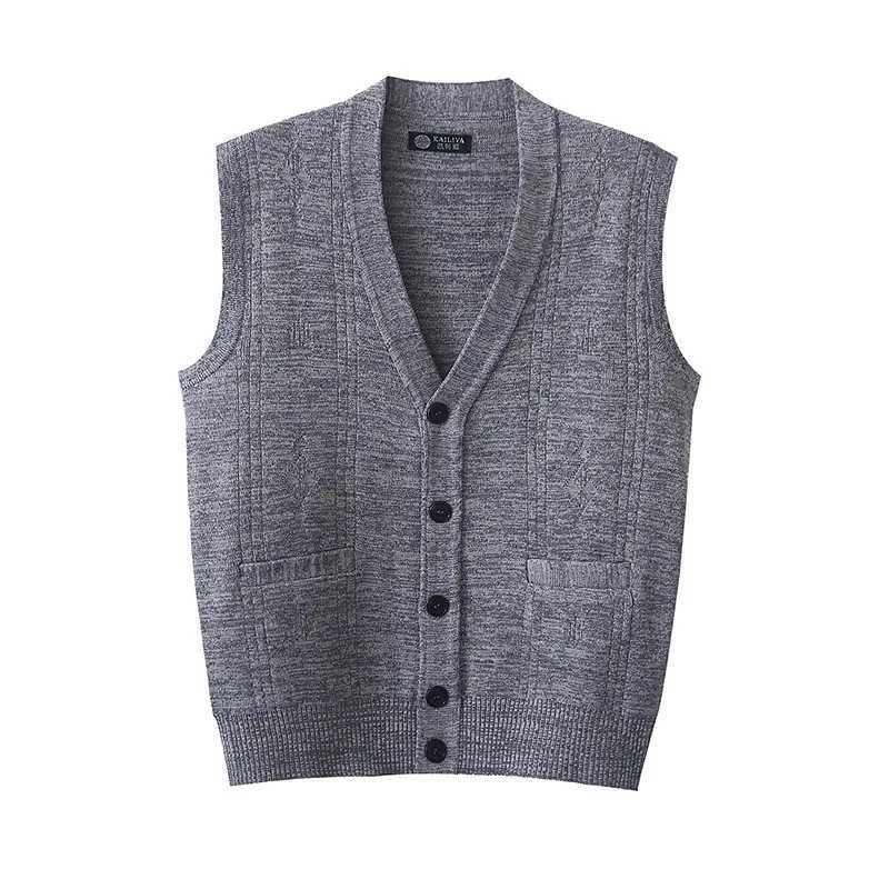 Men's Sweaters Men's V-Neck Knitting Cardigan ve1 Autumn Winter Solid Color sl1less Knitwear ve1 Basic Single-Breasted Sweater Waistcoat D