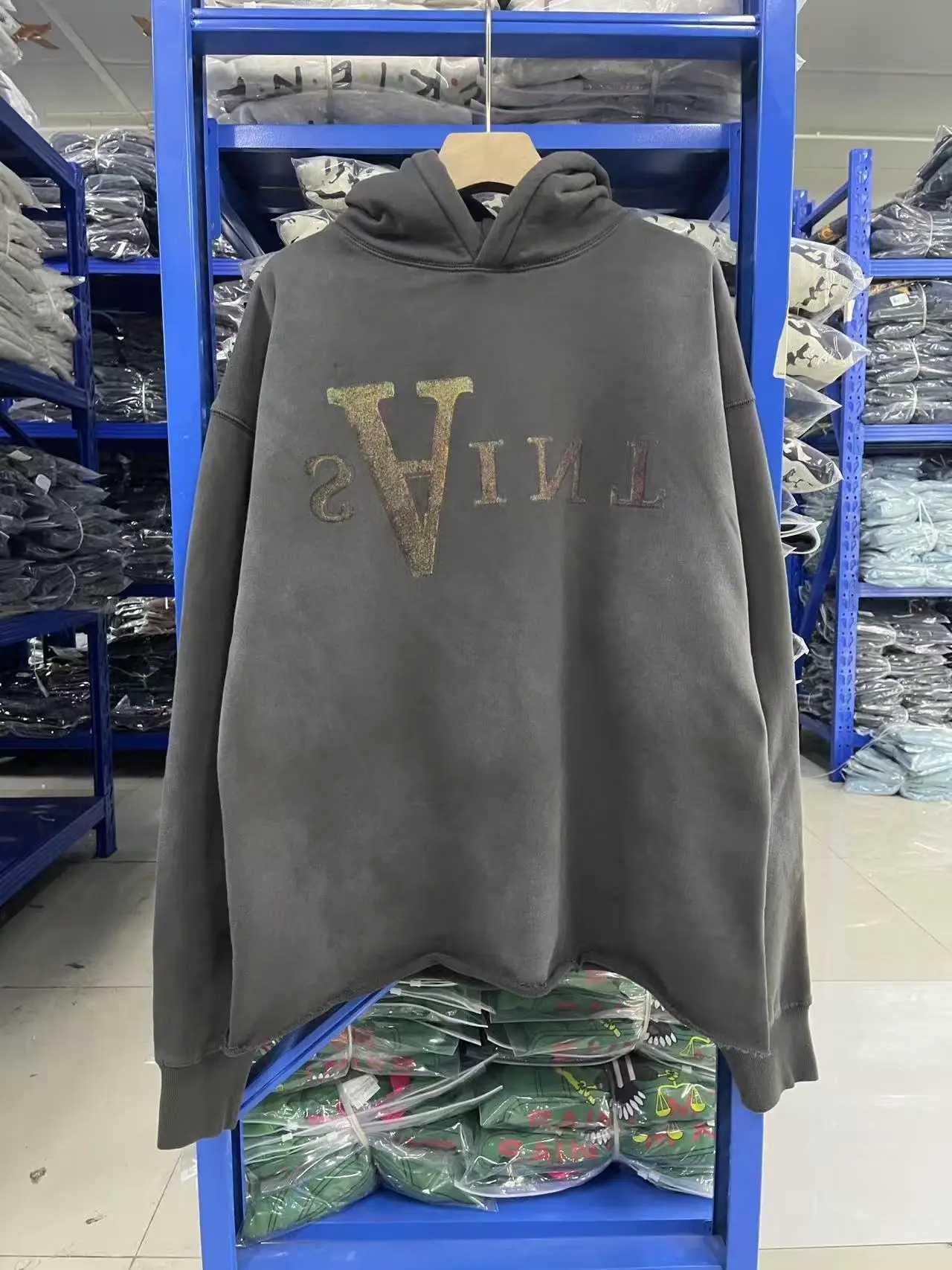 Fashion SAINT High Strt Trendy Brands 100% cotton ANARCHY printing Hoodie sweater Hooded Men Women Vintage Washed Pullovers T261008