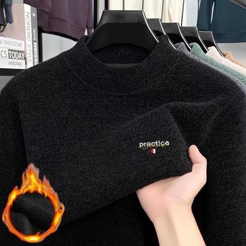 Men's Sweaters Men's warm sweater fashion brand exquisite letter embroidery autumn winter solid color daily wear long sl1d knitted sweater