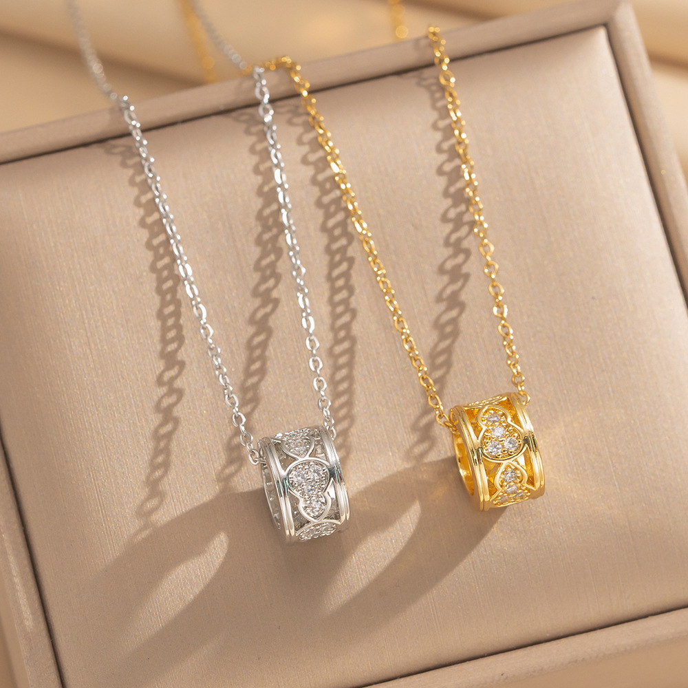 Collier clouté de diamants pour femmes, pendentif gourde rond, chaîne de clavicule à la mode