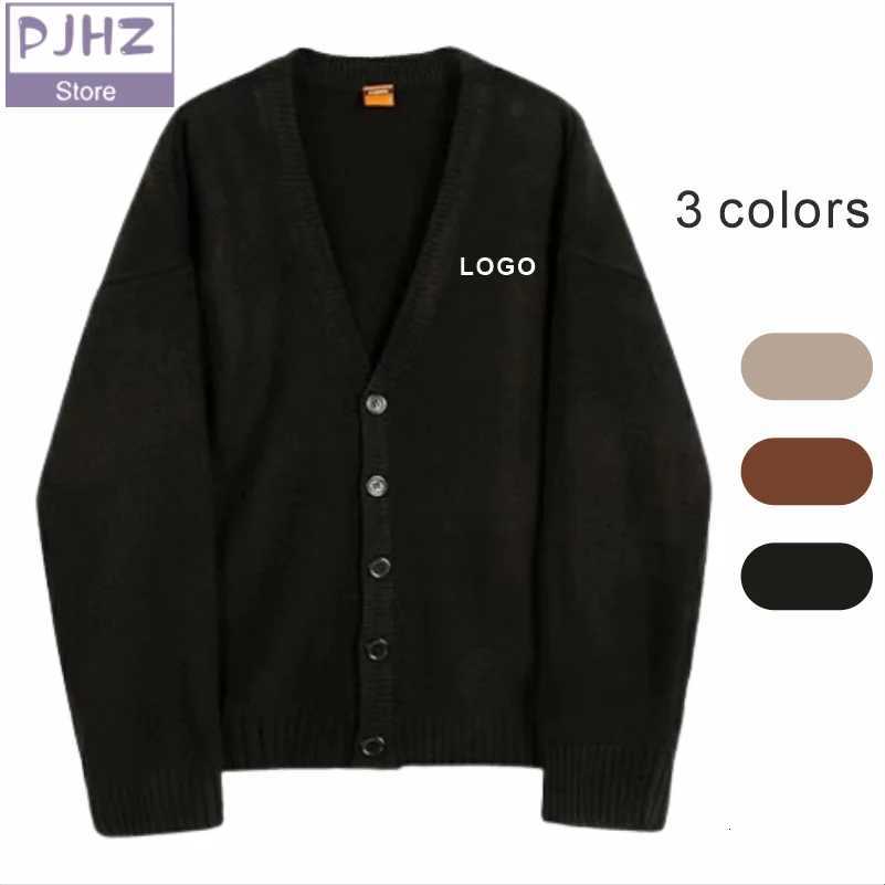 Men's Sweaters Fashion Knitting Cardigan Custom Print Thickened Cold Resistant Comfy Winter Buttons Solid Sweater Cardigan Knitwear D261009