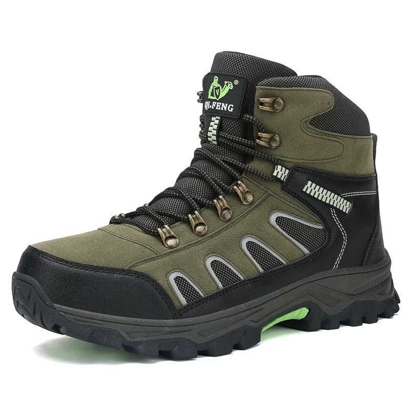 Outdoor Shoes Sandals Large 49 Outdoor Ankle Boots Men Non Slip Fashion Lace Up Climbing Leather Winter Hiking Footwear High Top Leisure Hiking Shoe