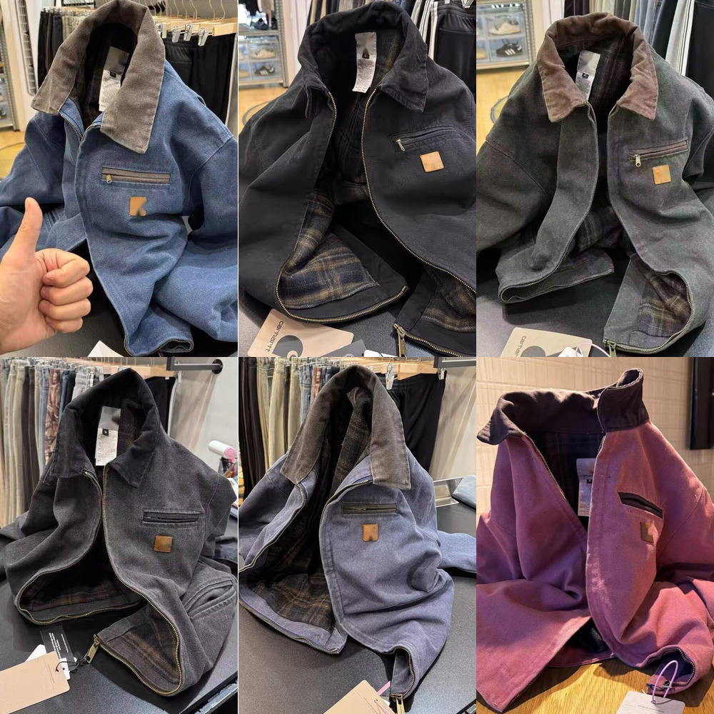 Designer Mens jackets j97 Detroit Outerwear heavyweight washed denim jacket Vintage Warm workwear Classic Quality Casual Cotton Coat Car harts Work