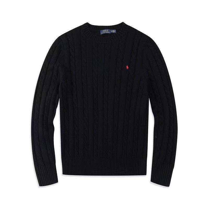 Winter RL pullover round neck sweater lovers pony embroidery Fried Dough Twists sweater casual sweater warm and thickened 3 3