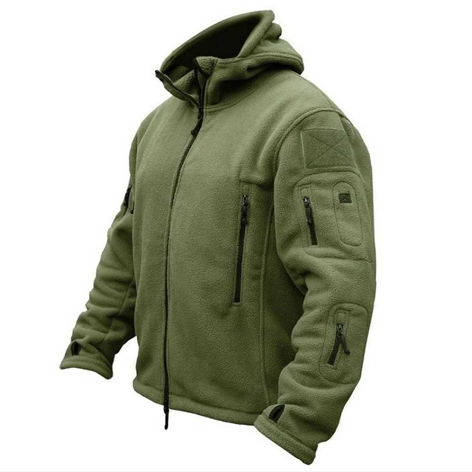 Outdoor Jackets Hoodies Men US Militar Winter Thermal Fleece Tactical Jacket Outdoors Sports Hooded Coat Militar Softshell Hiking Outdoor Sports Jac