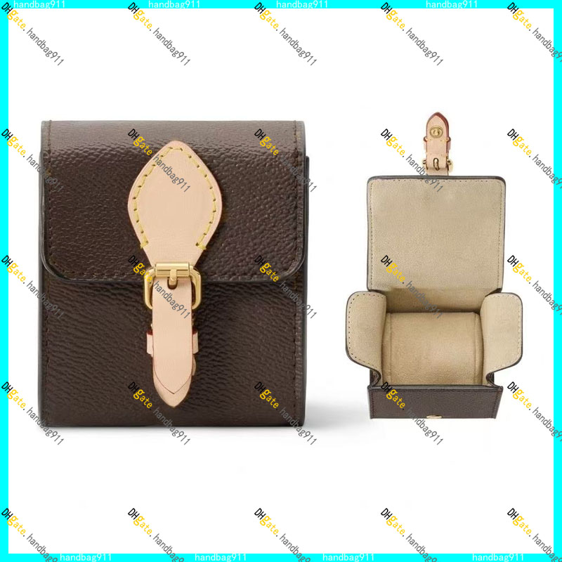 Designer ETUI 1 MONTRE Bags Watch and Wristwatch Storage Bag Brown Leather Square structure for secure storage of beloved watches 10A Top Quality M2