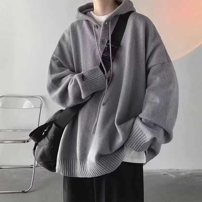 Men's Sweaters 2026 Autumn Winter Men's Hooded Sweater Autumn/winter Vintage Cozy Lazy Style Versatile Knitted Top Fashion Sweater Casual