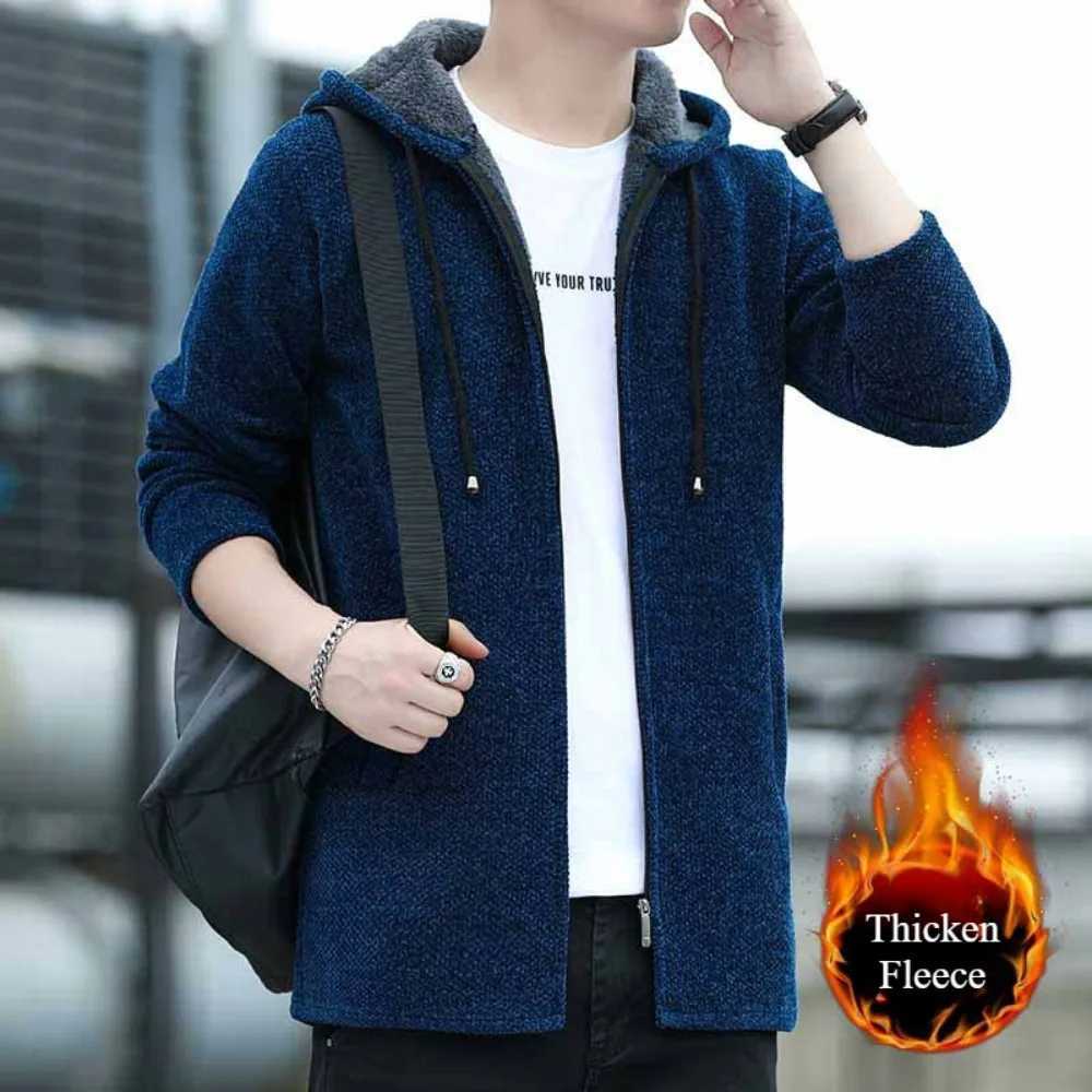 Men's Sweaters Men's Casual Design Cardigan Vertical Thickened Long sl1d Coat Long Sweater Men Clothing Autumn Winter Coat D261009