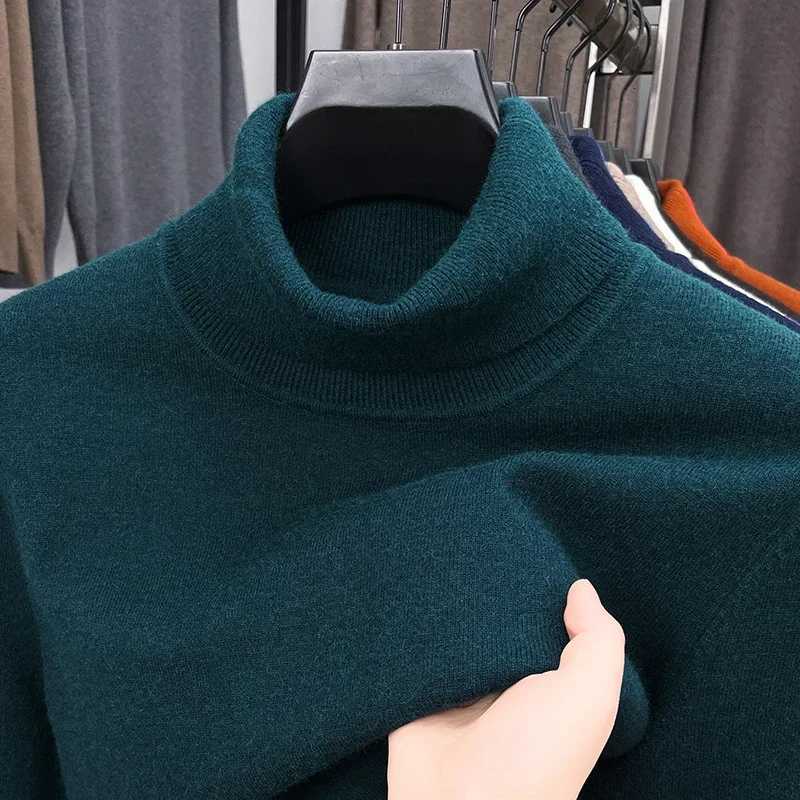 Men's Sweaters Autumn Mens Knitted Turtleneck Sweater Slim Fit Long sl1 Anti-pilling Pullover Solid Color Trend Men Streetwea D2610091