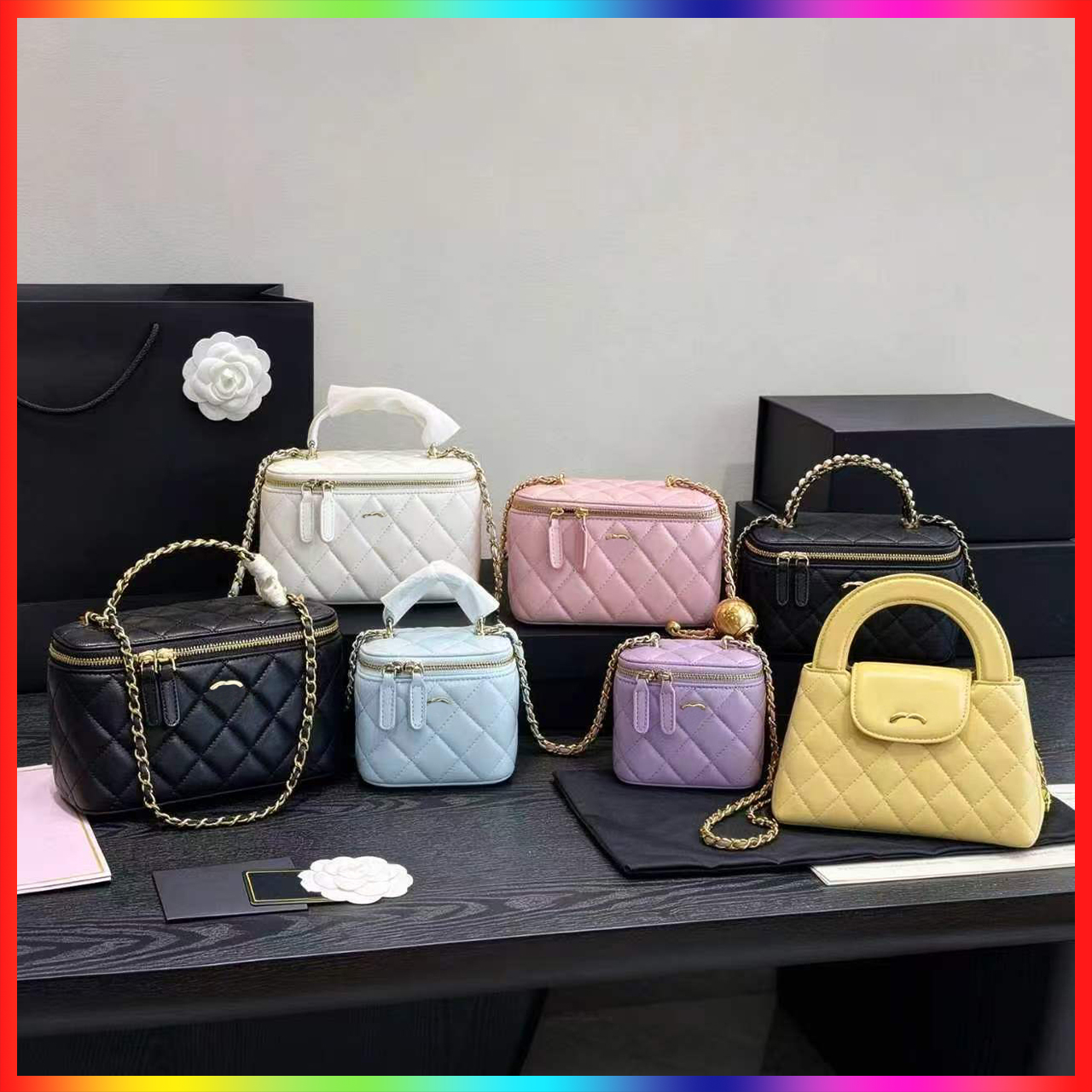 Luxury cc vanity bag designer makeup bag top quality women's crossbody bag shoulder bag toiletry bag maquillage pouch lady leather chain sma