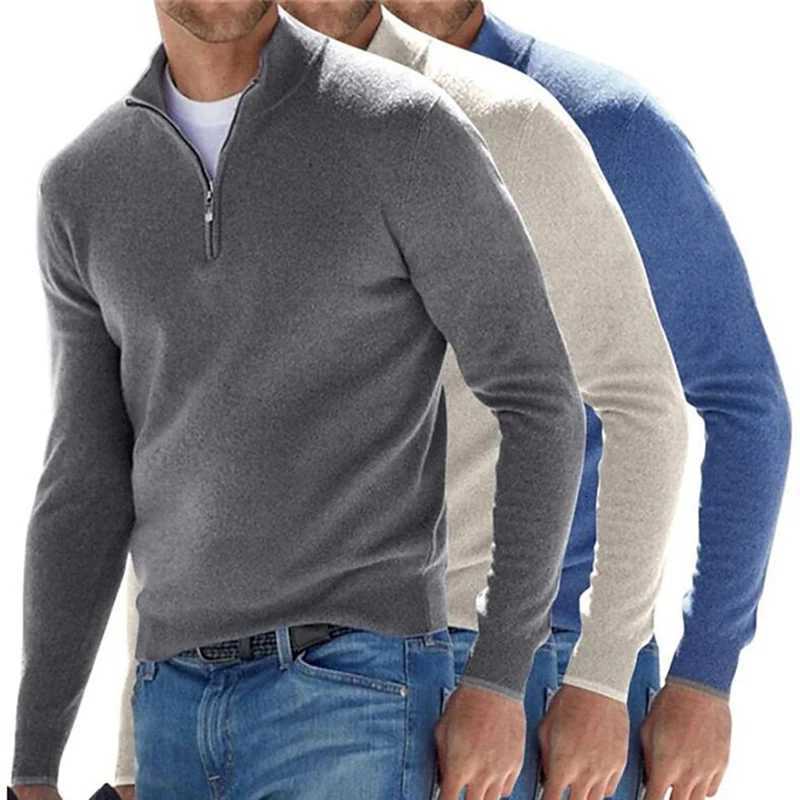 Men's Sweaters Men's Casual Sweater New V-neck Long sl1 Pullover Outdoor Work Sweatshirts Autumn Lightweight Half Zipper Sweater Winter To