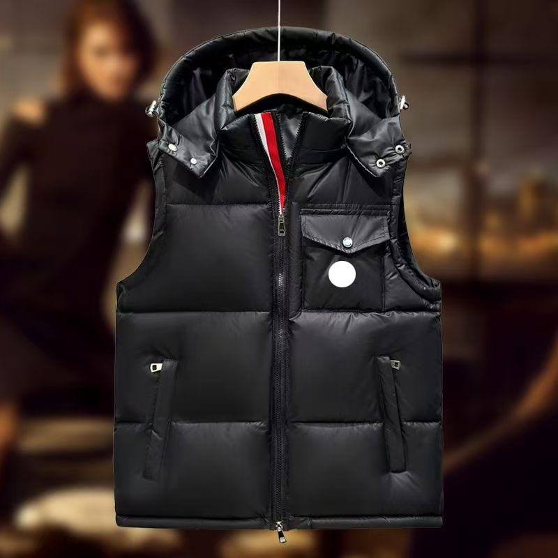 Mens Vest Jacket Down Brand Designer Downs Coats Parkas Puffer Jackets Sleeveless Winter Bomber Wind Coat Hooded Zippers Belt Outwears Windbreaker S