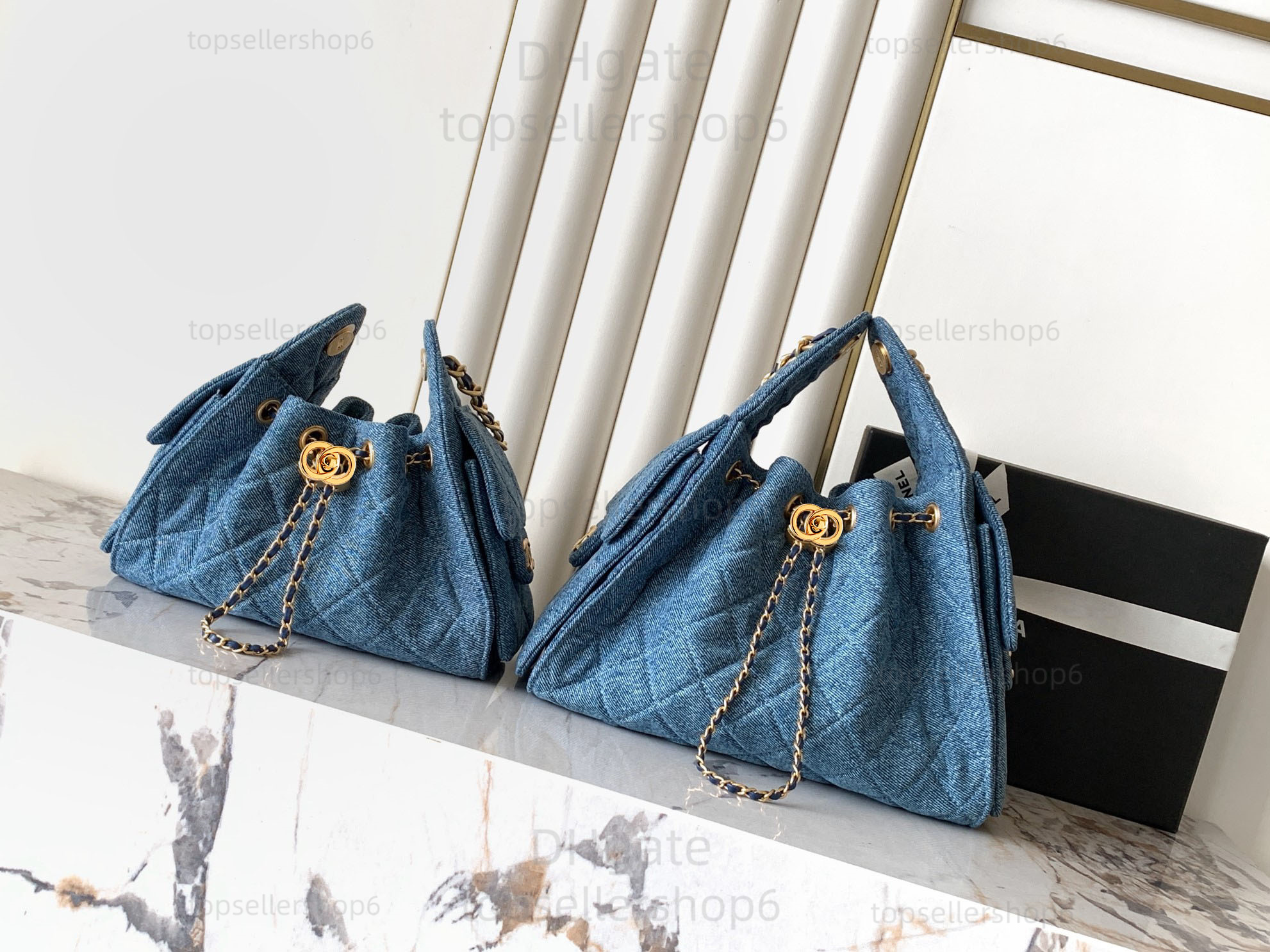 Designer women 26A HOBO denim Bag bucket Quilted motif Diamond quilting handbag Shoulder Bag bag purse 10A top end quality AS5293 AS5361
