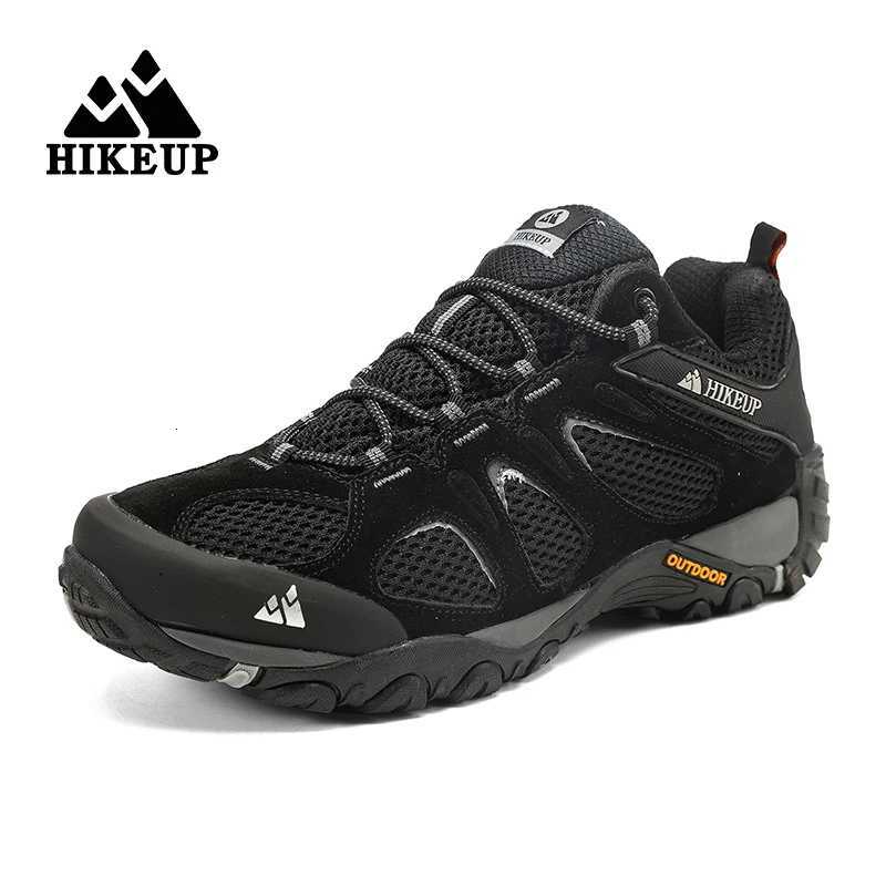 Outdoor Shoes Sandals HIKEUP New Arrival Leather Hiking Shoes Wear-resistant Outdoor Sport Men Shoes Lace-Up Mens Climbing Trekking Hunting Sneakers
