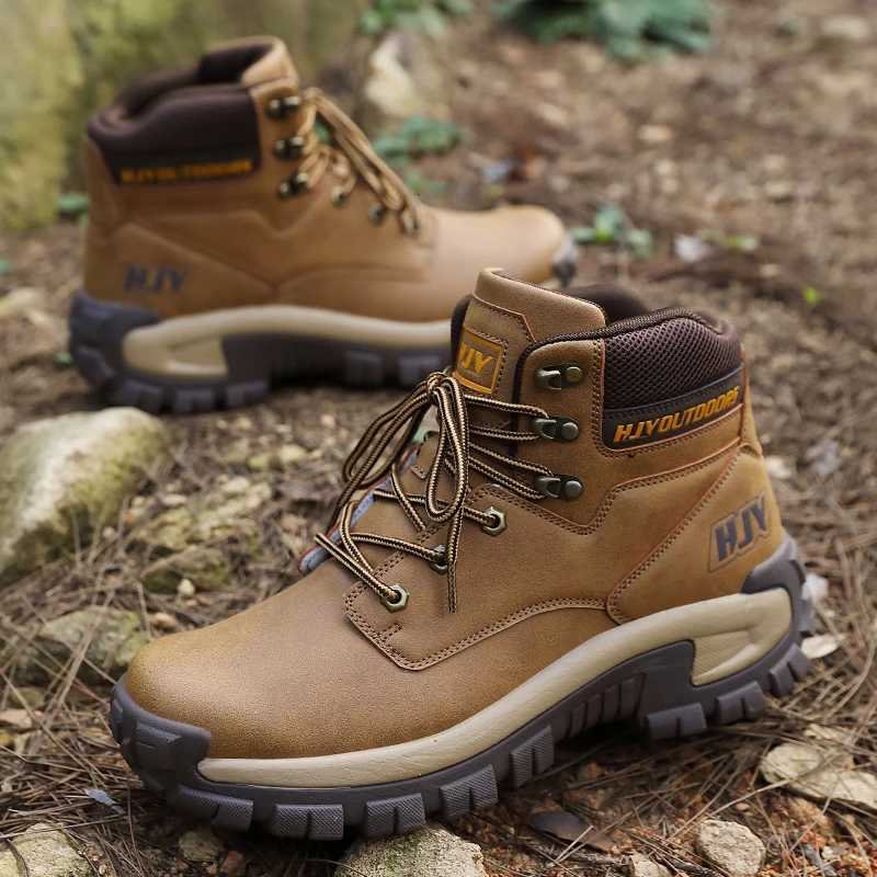 Outdoor Shoes Sandals Mens Hiking Boots New High Top Leather Spring Autumn Travel Climbing Anti Slip Wear-resistant Desert Worker Sports Male Shoes
