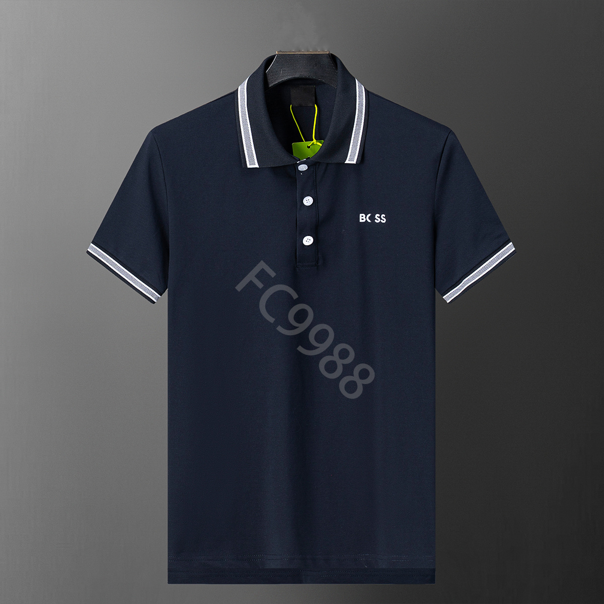 2026 New BS Men's Polo Shirt Cotton Contrast Trim Collar Casual Short Sleeve Breathable Business Golf T Shirt For Male Plus Size M-3XL