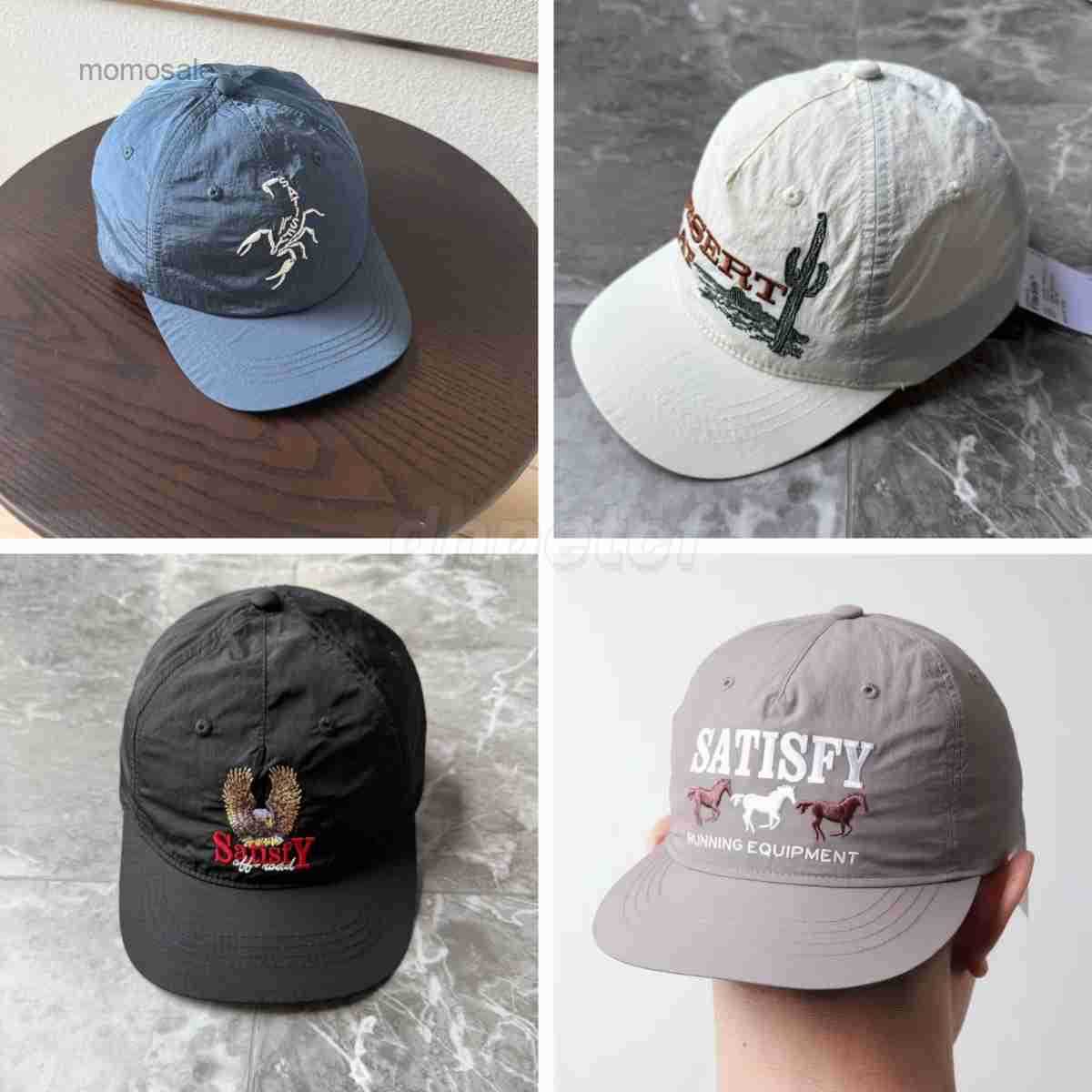 Satisfy Running Baseball Cap Eagle Embroidery Vintage designer cap Lightweight Nylon Curved Brim Unisex Streetwear Sports Cap