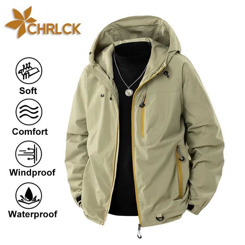 Outdoor Jackets Hoodies CHRLCK Men's Hiking Jacket Waterproof Windproof Windbreaker Women Outdoor Camping Trekking Fishing Jacket Fashion Coats