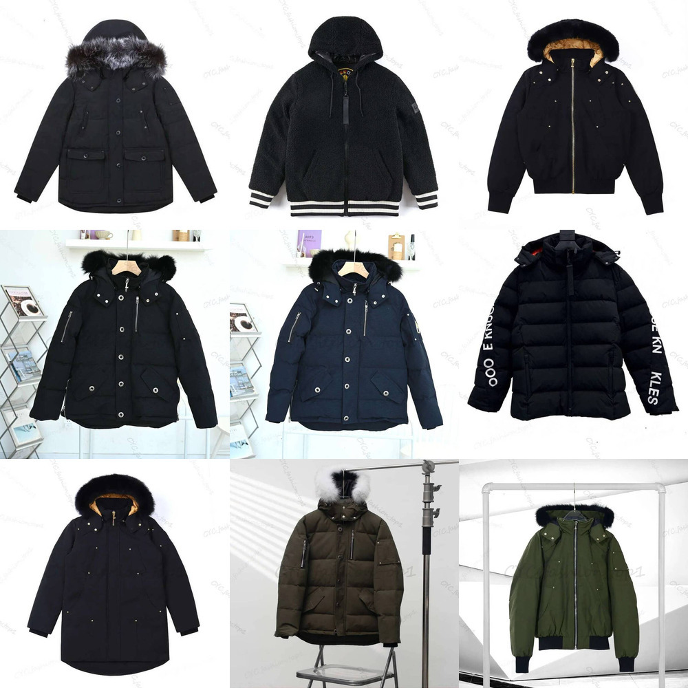 moose knunkle Down Jackets Gold Mens moose kncukle duster Down Jacket Designer Parkas Outwear Coats Fur Women White Duck Down Winter Puffer High Qua