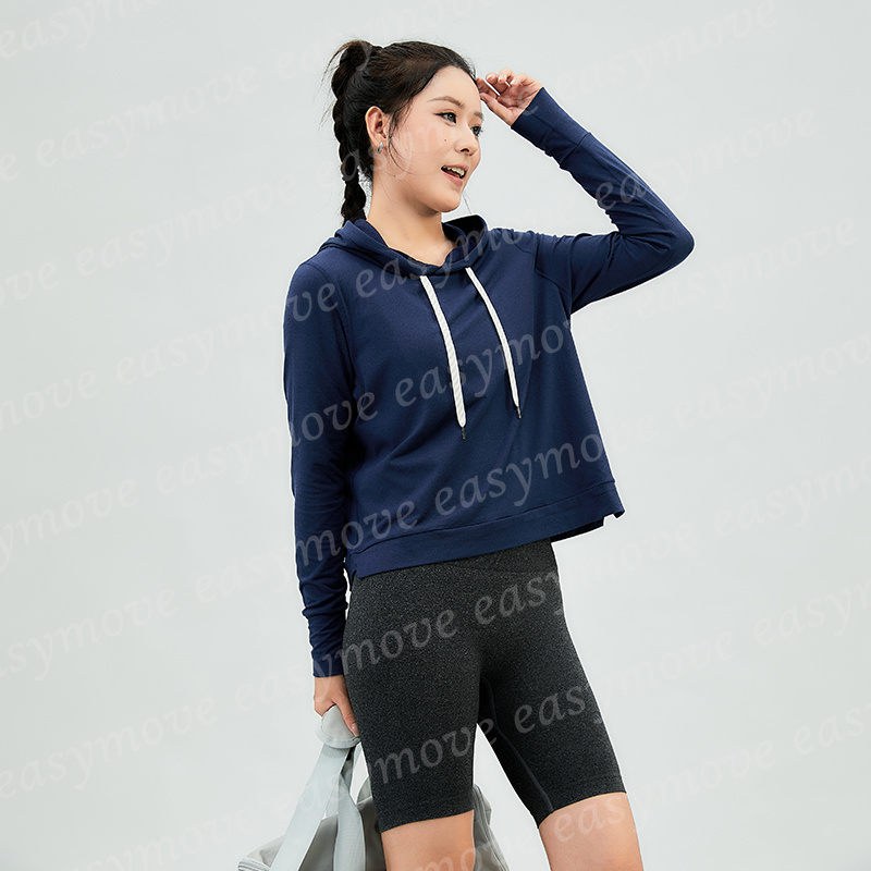 VU Women's Hooded Long Sleeve Athletic Top Soft Lightweight Workout Hoodie with Drawstring Loose Fit Yoga Running Casual Sports Shirt