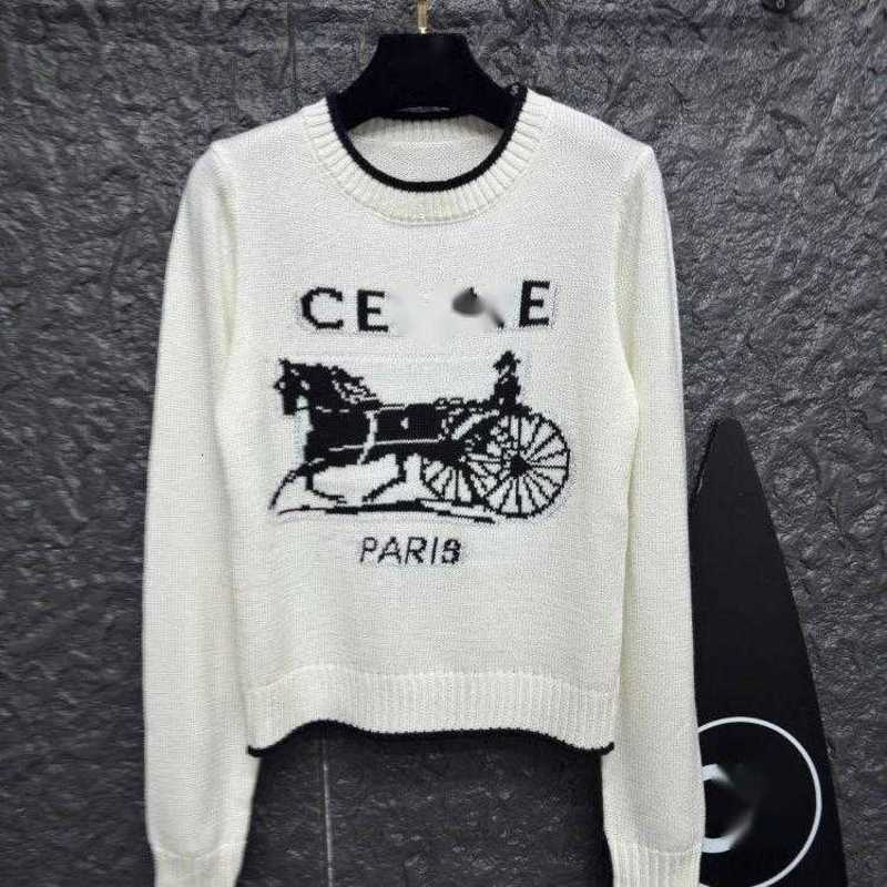 Women's Sweaters Designer 2026 New Featuring Letter-patterned Jacquard, Loose Slimming Effect, Round Neckline, Casual Long-sleeved Knit Sweater