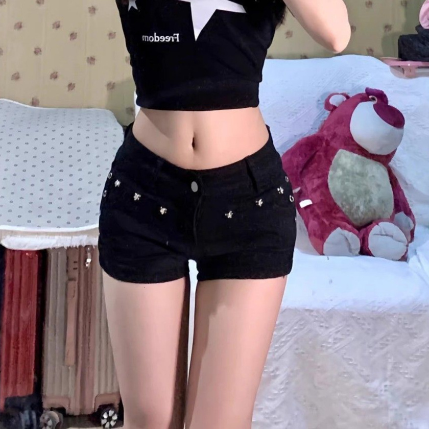 Sexy girl low waist letter printed womens shorts Y2k Gothic hiphop Harajuku fashion Jean Shorts Kawaii streetwear 240723