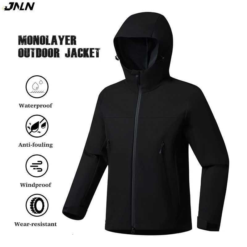 Outdoor Jackets Hoodies JNLN Men's Women's Waterproof Jackets Hiking Trekking Windbreaker Unisex Outdoor Sporty Rain Coat Windproof Climbi